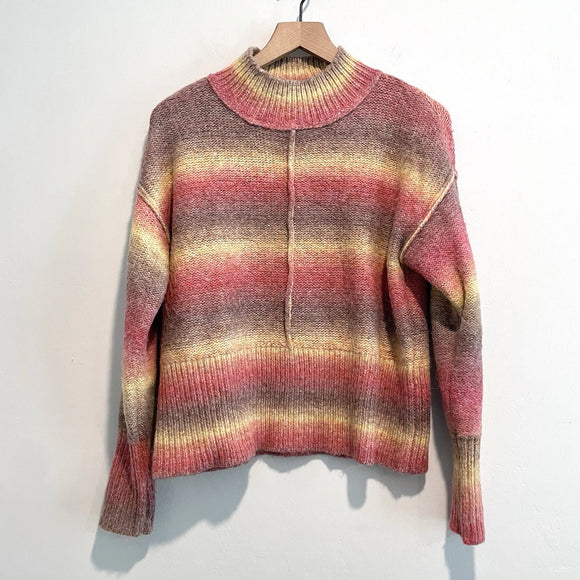 Striped Mock Neck Sweater