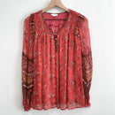 Paisley Smocked Sleeve Blouse-2