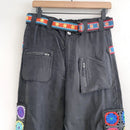 Granny Crochet Belted Pockets Pants-2