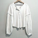 Henley Balloon Sleeve Top-2