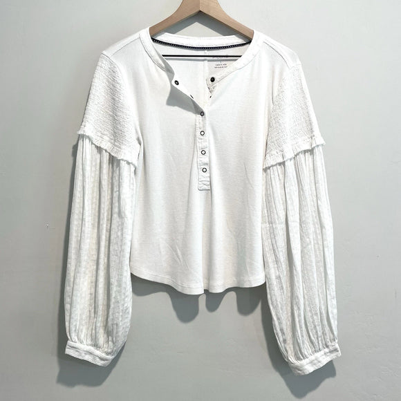 Henley Balloon Sleeve Top