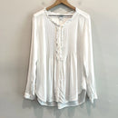 1/2 Button Pleated Ruffle Top-2