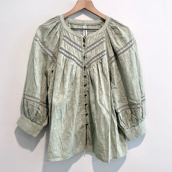 Lace Button Down Top