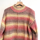 Striped Mock Neck Sweater-3