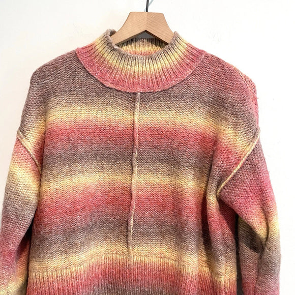 Striped Mock Neck Sweater