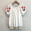 Floral Embroidered Smocked Top-2