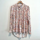 Long Sleeve Button Pleated Floral Top-2