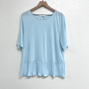 Short Sleeve Pleated Hemline Top-2
