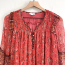 Paisley Smocked Sleeve Blouse-3