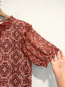 Ruffle Sleeve Geometric Top-3