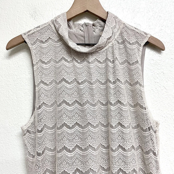 Mock Neck Lace Top