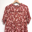 Floral Eyelet Ruffle Hem Dress-3