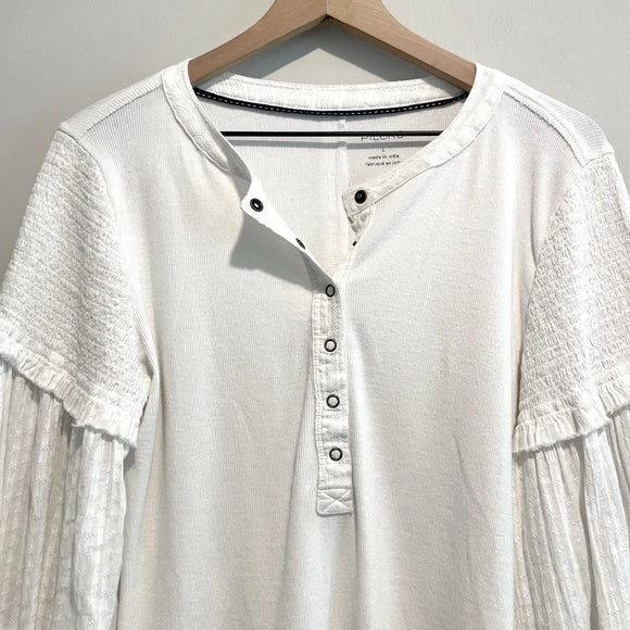 Henley Balloon Sleeve Top