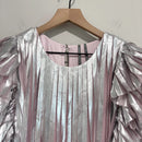 Foil Pleated Overlay Top-3