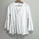 V-Neck Tiered Ruffle Hem Top-2