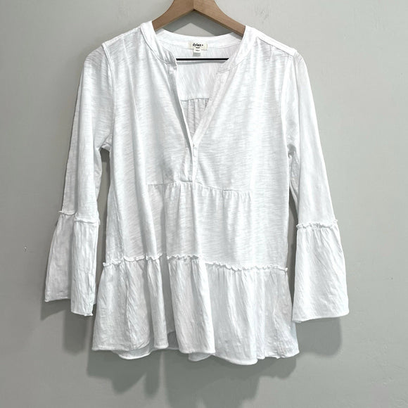 V-Neck Tiered Ruffle Hem Top
