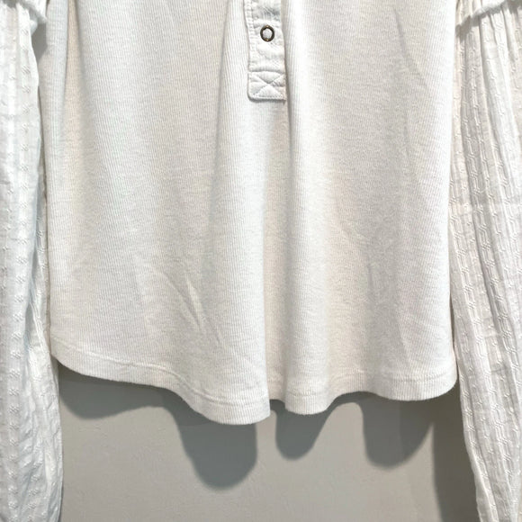 Henley Balloon Sleeve Top