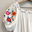 Floral Embroidered Smocked Top-3