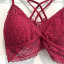Wireless Cross Back Lace Bralettes-3