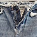 Cut Off Frayed Waist Bootcut Jeans-4