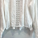 Crochet Lace Trim Button Back Top-4