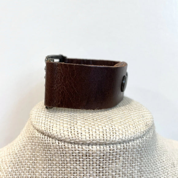 Leather Crystal Cuff Bracelet