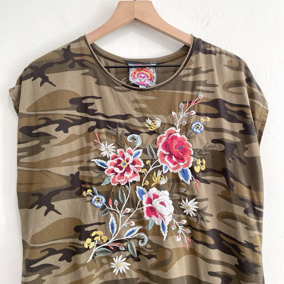 Embroidered Camo Tee