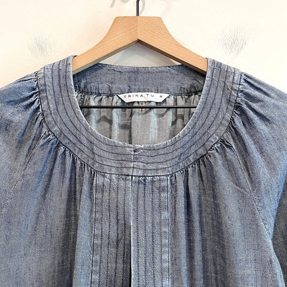 Raw Hem Chambray Jacket