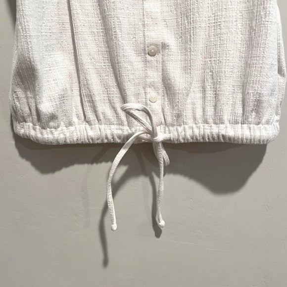 Cinch Hem Tie Button Top