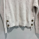 Mock Neck Side Button Chunky Sweater-4