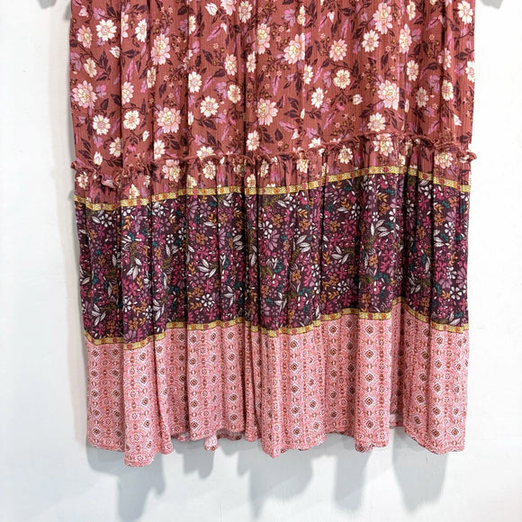 Floral Eyelet Ruffle Hem Dress