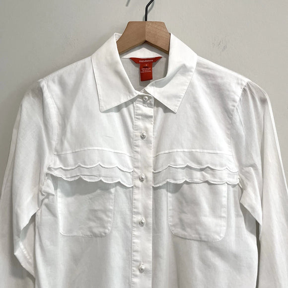 Scalloped Trim Button Down Top