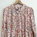 Long Sleeve Button Pleated Floral Top-3