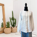 Crochet Lace Eyelet Long Sleeve Top-1
