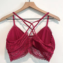 Wireless Cross Back Lace Bralettes-4