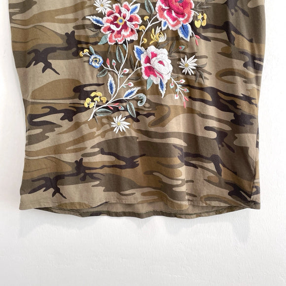 Embroidered Camo Tee