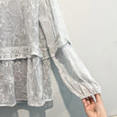 Silk Embroidered Ruffle Lined Top-5