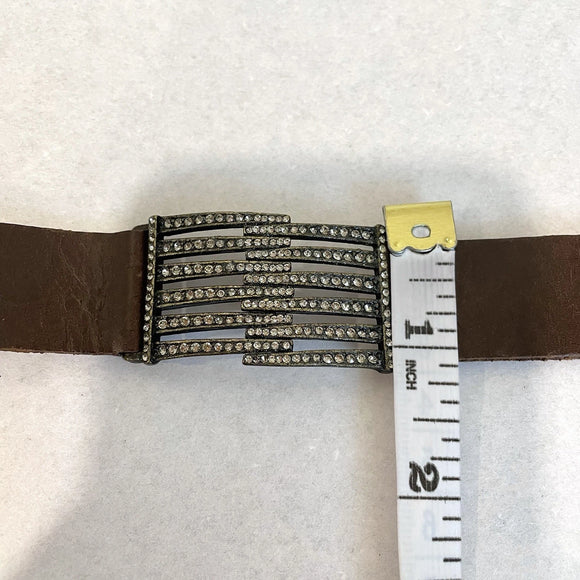 Leather Crystal Cuff Bracelet