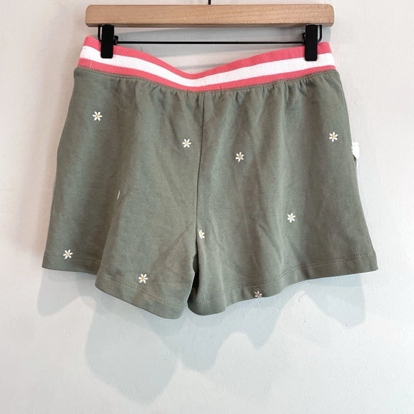 Daisy Embroidered Pajama Shorts