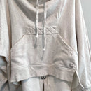 Hooded Lace Up Back Sweatshirt-4