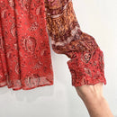 Paisley Smocked Sleeve Blouse-5