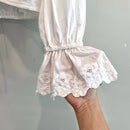 Lace Embroidered Cinch Front Top-5
