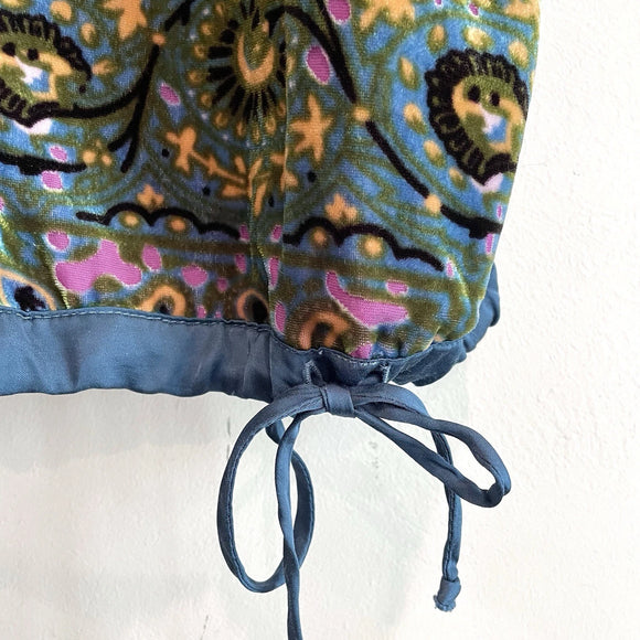 Velvet Sleeveless Drawstring Top