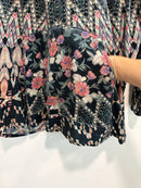 Burnout Geometric Floral Velvet Hoodie Top-5
