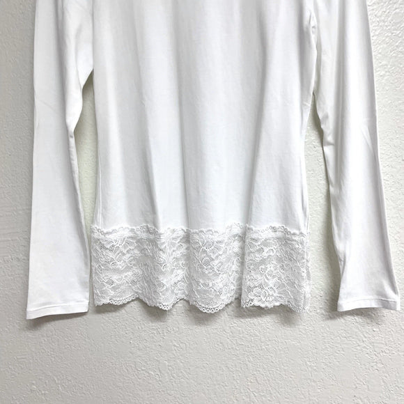 Lace Trim Long Sleeve Turtleneck