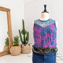 Velvet Sleeveless Drawstring Top-1