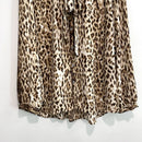 Tie Neck Button Down Leopard Print Top-4
