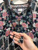Burnout Geometric Floral Velvet Hoodie Top-6