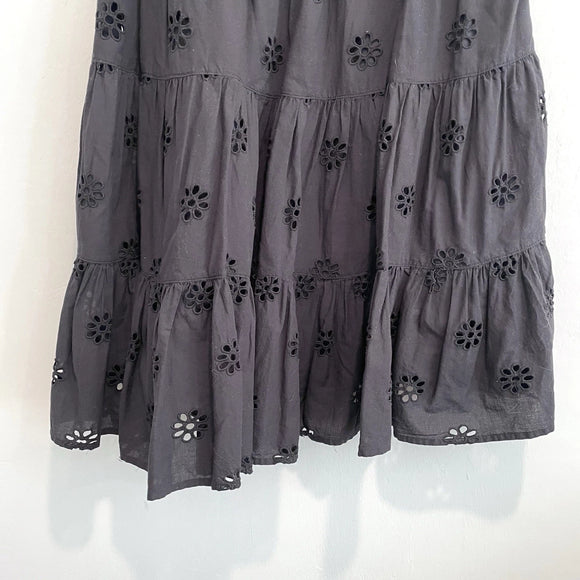 Tie Shoulder Eyelet Dress