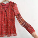 Paisley Smocked Sleeve Blouse-6